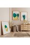 Wooden Framed Simplicity of Green Triple Wooden Painting Set
