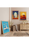 Wooden Framed Dreams of Morocco Triple Wooden Painting Set