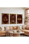 Wooden Framed Allah Muhammad Word Religious Triple Wooden Painting Set - 5