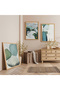 Blue Touches Triple Wooden Painting Set with Wooden Frame