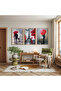 Wooden Framed Paris Lovers Triple Wooden Painting Set - 3