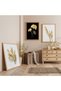Wooden Framed Wheat and Flower Triple Wooden Painting Set
