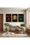 Wooden Framed Three Crescent and Ottoman Tuğra Triple Wooden Painting Set - 3