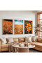 Wooden Framed Autumn Breeze Triple Wooden Painting Set - 5