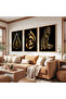 Wooden Framed Tulip and Man Praying Three-Piece Wooden Painting Set - 4