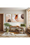 Wooden Framed Minimalist Abstract Art Triple Wooden Painting Set - 3