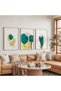 Wooden Framed Simplicity of Green Triple Wooden Painting Set - 5