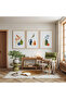 Wooden Framed Elegant Forms Triple Wooden Painting Set - 3