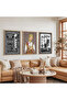 Men's Berber Triple Wooden Painting Set with Wooden Frame - 5