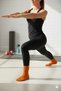 Single Women's Seasonal Orange Yoga Fitness Plates Sports and Aerobics Boot Socks - 4