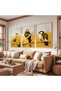 Wooden Framed Sparkle of Birds Triple Wooden Painting Set - 4