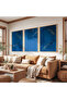 Wooden Framed Midnight Blue Magic Triple Wooden Painting Set - 4