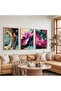 Colorful Modern Triple Wooden Painting Set with Wooden Frame - 5