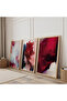 Wooden Framed Red Ahenk Triple Wooden Painting Set - 2