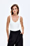 V-Neck Basic Bodysuit Ecru - 4