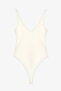 V-Neck Basic Bodysuit Ecru - 2