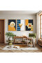 Wooden Framed Symmetrical Reflection Triple Wooden Painting Set - 3