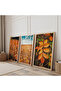 Wooden Framed Autumn Breeze Triple Wooden Painting Set - 2