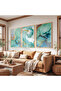 Fluid Art with Wooden Frame Triple Wooden Painting Set - 4