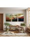 Wooden Framed Dream of Autumn Triple Wooden Painting Set - 3