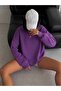 سويت شيرت أرجواني كبير الحجم للجنسين بسحاب - 5