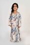 Kids Jalabiya – Blue and White Abstract Print and Embroidery Detailing - 4