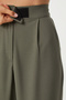 Velcro Polyviscon Palazzo Trousers Lgp0022 Khaki - 4