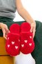 Women's Plush Heart House Slippers Plush House Slippers Guest Slippers Bundle Slippers