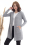 Women's Pocketed Long Sleeve Knitwear Cardigan Gray