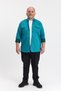 Men's Shirt Slim Fit Men's Denim Shirt Grass Green 110-115 Kilo 5XL Fits - 4