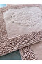 Pamukkent Soft, Super Absorbent 2-Piece 100% Cotton Ultra Luxury Bath Mat Set Powder - 2