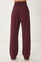 Comfortable Palazzo Trousers with Velcro Waist Bordo Lrv0003 - 6