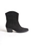 Women's Black Matte Short Cowboy Boots - 5