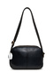 Genuine Leather Black Three Compartment Adjustable Long Strap Crossbody Women's Shoulder Bag Large Size - 4
