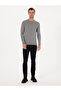 Gray Slim Fit Cashmere Silk Blend Crew Neck Knitwear Sweater 50316307-Vr024 - 4
