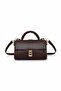Grace Bitter Brown Elegant and Stylish Hand and Shoulder Bag with Gold Accessories