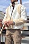 Color-Blocked Casual Winter-Spring Plush Jacket with Waist and Cuff Ribbing 2460 - 5