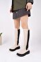 Di̇asa Suede Thick Sole Stretch Detailed Zippered Women's Boots - 6