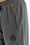 Men's Gray Zipper Pocket Straight Leg Sweatpants Bottom-P601 - 2