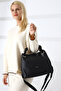 Large Size Hand Knitted Detailed Wide Strap Women's Shoulder and Hand Bag - 2