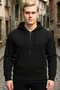 Black Hooded Zippered Sweatshirt