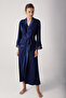 Women's Long Chiffon Satin Detailed Long Sleeve Viscose Dressing Gown