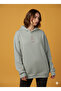 Lenithra Mona Lisa Back Printed Unisex Oversize Gray Hoodie - 4