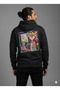 Lenithra Pink Panther Back Printed Unisex Oversize Black Hoodie