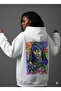Lenithra Mary Back Printed Unisex Oversize Smoked Hoodie - 3