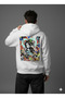 Lenithra Dare to Dream Back Printed Unisex Oversize White Hoodie
