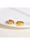 Non-Tarnish Steel Row Zircon Stone Minimal Hoop Earrings-14 mm - 4