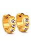 Non-Tarnish Steel Row Zircon Stone Minimal Hoop Earrings-14 mm - 6