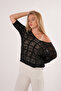 Knitwear Blouse Summer Pullover Lace Openwork Ethnic Pattern Bat Sleeve Boat Neck Pareo Women's Blouse