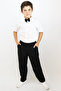 Boy's Santino White Shirt Black Pants Bow Tie Bottom Top Set October 29 Show Outfit - 8